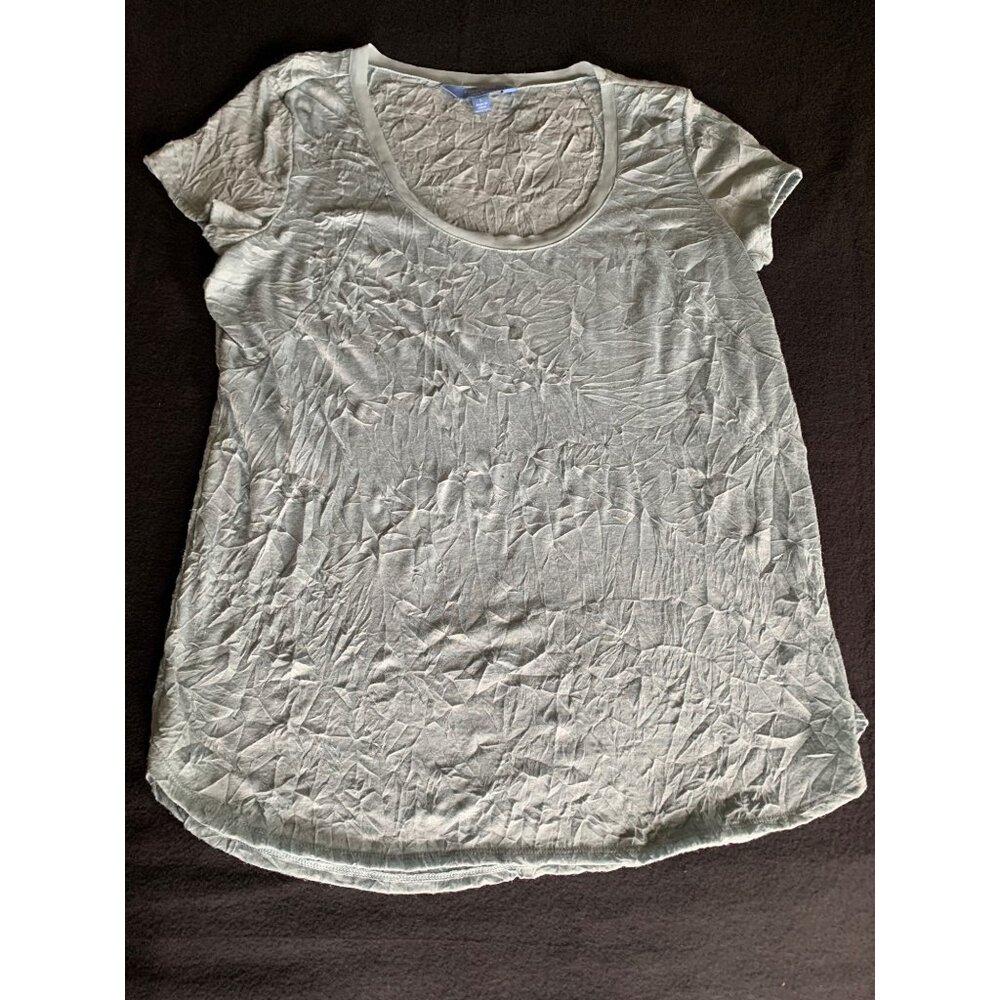 Simply Vera Vera Wang Ladies Crinkle-Style Top Size Large Sage Green - Picture 7 of 9